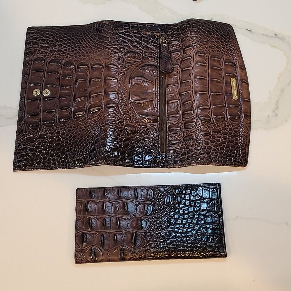 Brahmin Vintage trifold checkbook wallet in Cocoa Melbourne EUC - Picture 8 of 8
